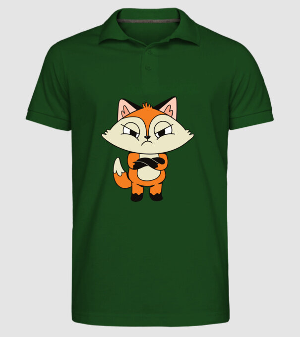 Vulpe furioasă model verde închis pe tricou