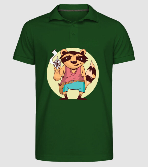 Raton cu armă model verde închis pe tricou