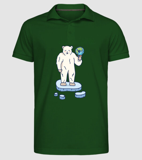 Topirea gheții cu urs polar model verde închis pe tricou