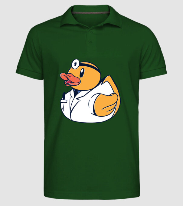 Medic Rățușcă de cauciuc model verde închis pe tricou
