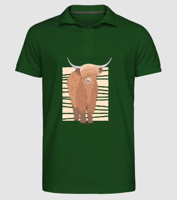 Vită scoțiană model verde închis pe tricou