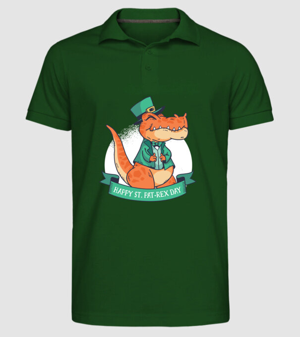 Dinozaur Sfântul Patrick model verde închis pe tricou