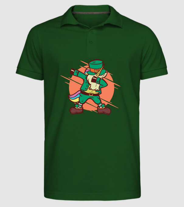 St Patrick Unicorn DAB model verde închis pe tricou