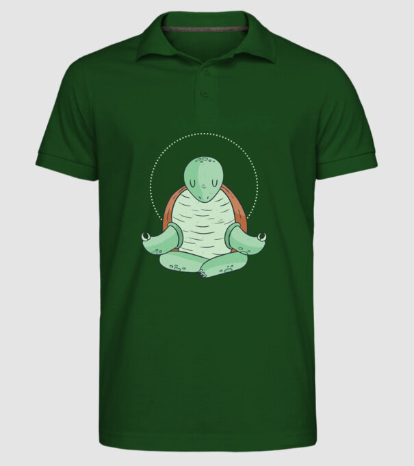 Broască țestoasă Yoga model verde închis pe tricou