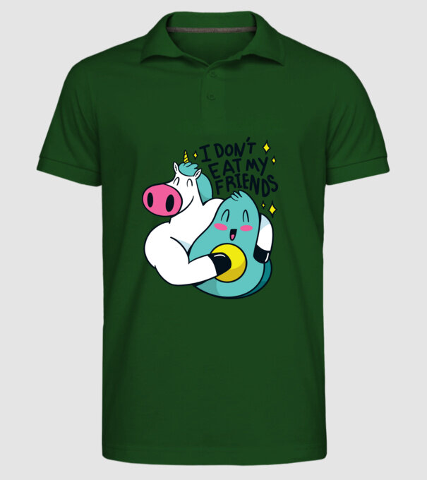 Unicorn Avocado Prietenie model verde închis pe tricou