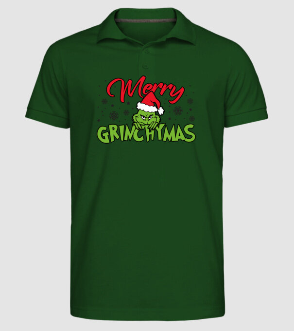 Merry Grinchymas - Grinch model verde închis pe tricou