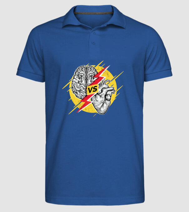 Creier vs. Inimă - Rațiune contra inimă model albastru regal pe tricou