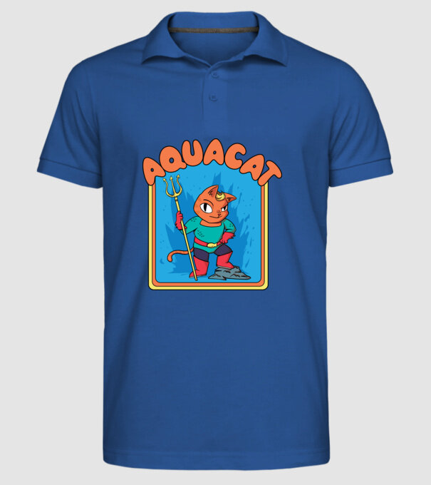 Aquacat model albastru regal pe tricou