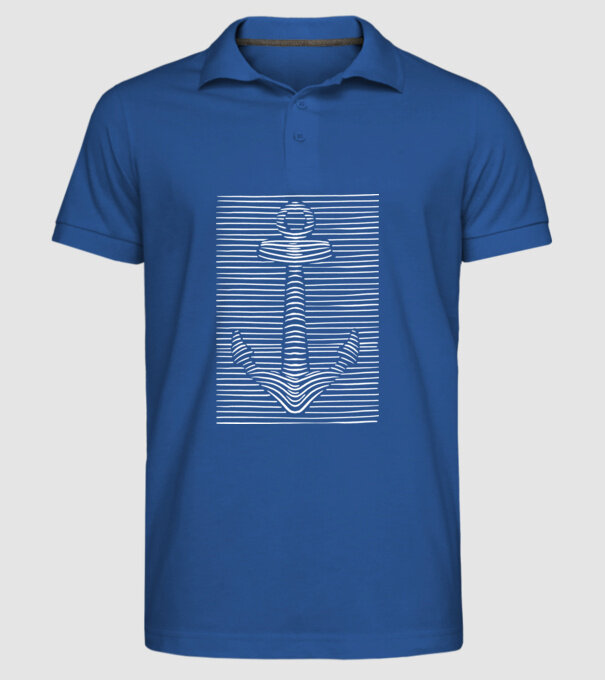 Linii Ancoră model albastru regal pe tricou