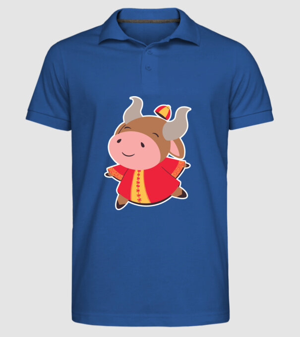 Anul chinezesc - Anul Bivolului model albastru regal pe tricou