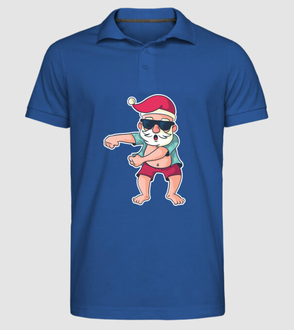 Moș Crăciun dans Floss DAB model albastru regal pe tricou