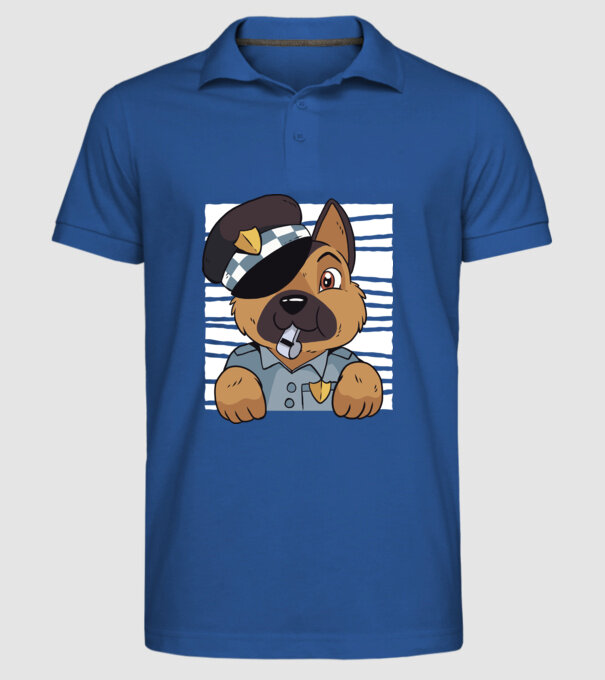 Ciobănesc german câine de poliție model albastru regal pe tricou