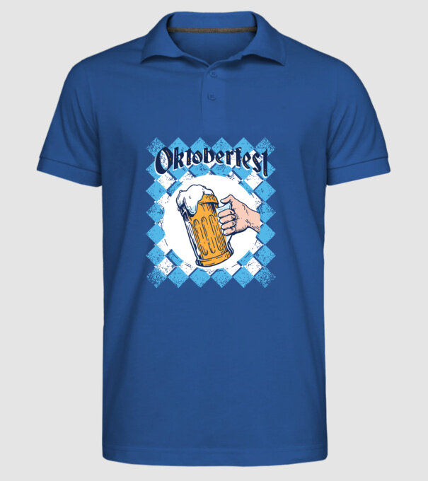 Tricou cu bere Oktoberfest model albastru regal pe tricou