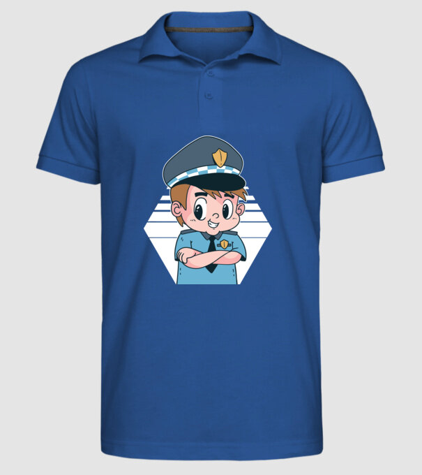 Polițist Copil model albastru regal pe tricou