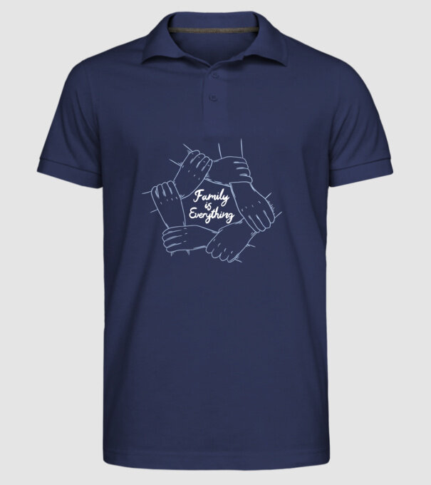 Familia este totul model albastru închis pe tricou
