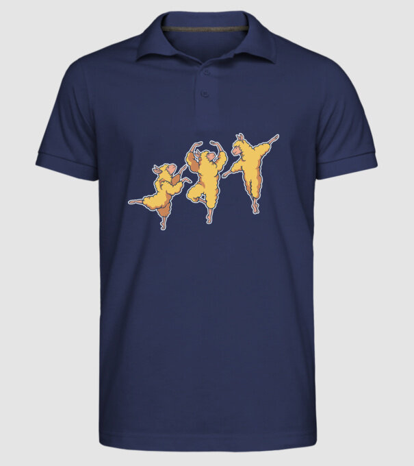 Alpaca Dansatoare model albastru închis pe tricou
