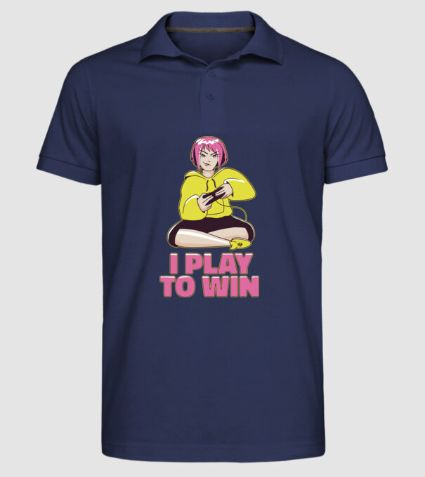 Anime fată Gamer model albastru închis pe tricou