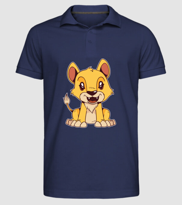 pui de leu drăguț model albastru închis pe tricou