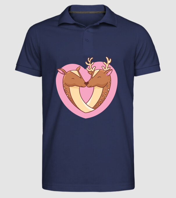Căprioară și cerb drăguț model albastru închis pe tricou
