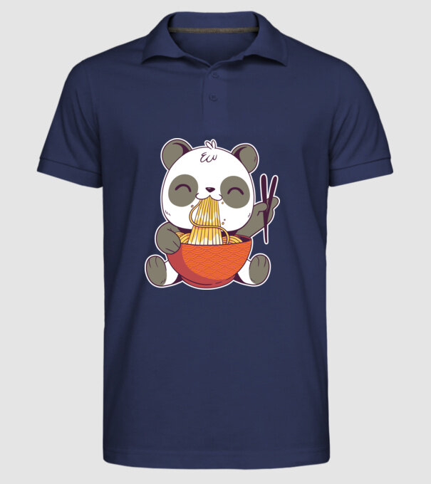 Panda drăguț cu paste model albastru închis pe tricou