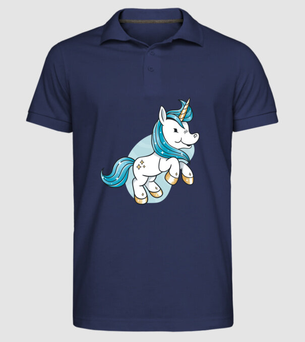 Unicorn drăguț model albastru închis pe tricou