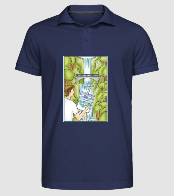 Pictură model albastru închis pe tricou