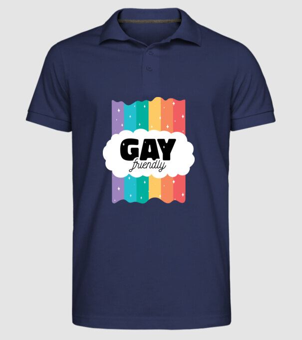 Gay friendly model albastru închis pe tricou