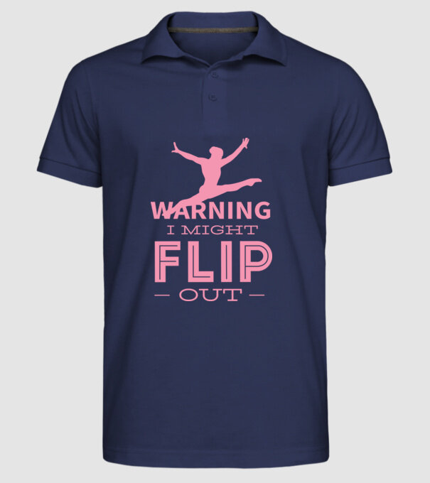 Gimnast model albastru închis pe tricou