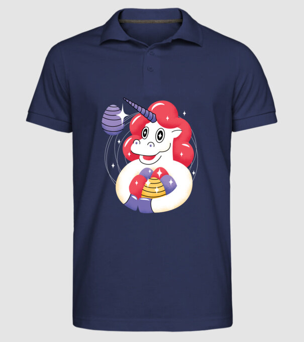 Unicorn de Paște model albastru închis pe tricou