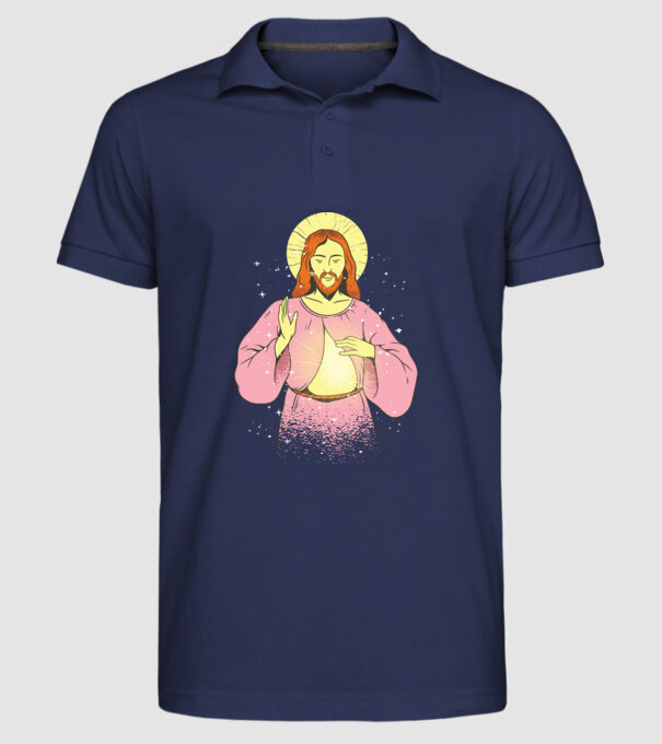 Iisus Hristos model albastru închis pe tricou