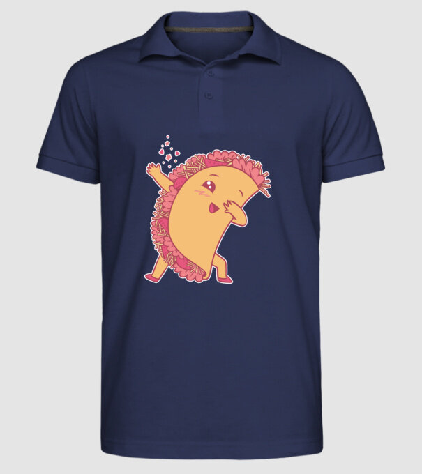 Kawaii Taco DAB model albastru închis pe tricou