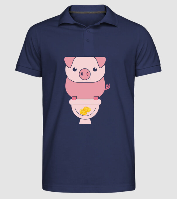Little Pig model albastru închis pe tricou