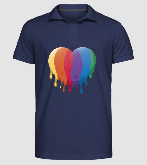 LGBTQ Inimă model albastru închis pe tricou