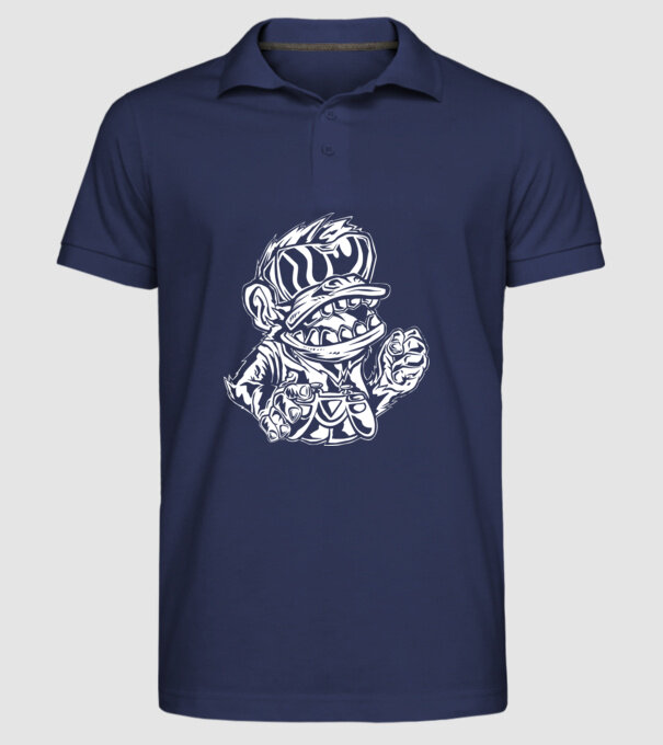 Maimuța Gamer furioasă model albastru închis pe tricou