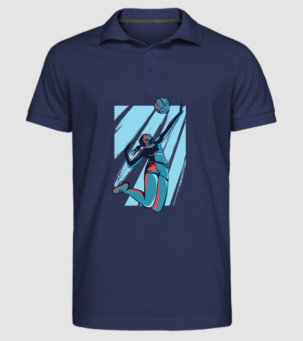 Fată Voleibalistă model albastru închis pe tricou