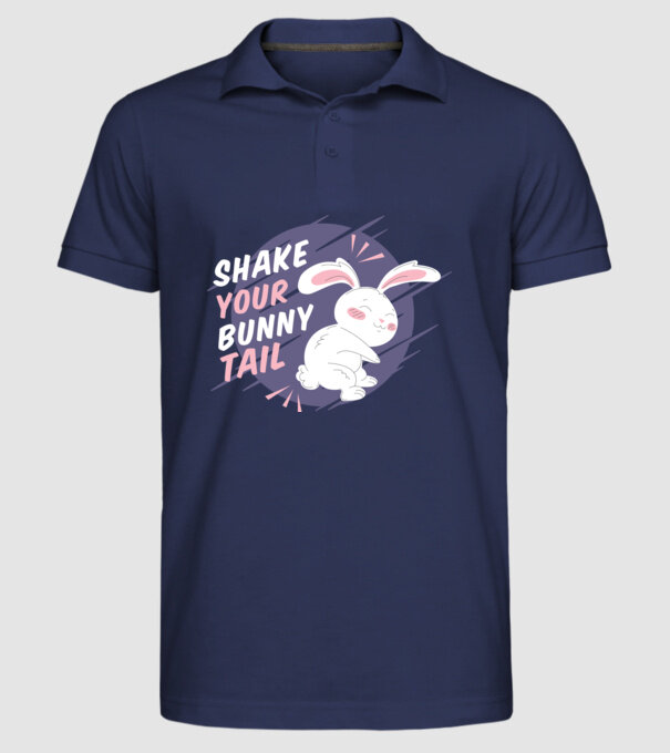 Shake your bunny tail model albastru închis pe tricou