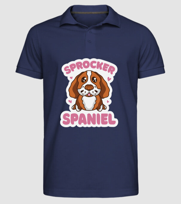 Sprocker Spaniel model albastru închis pe tricou