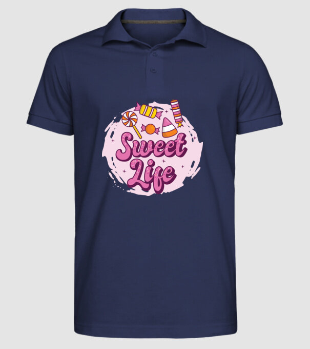 Sweet Life - Viață dulce model albastru închis pe tricou