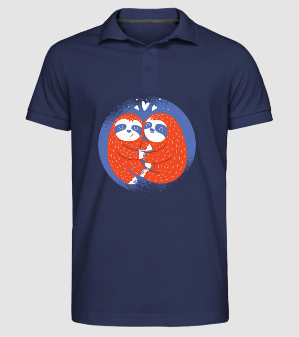 Leneși îndrăgostiți model albastru închis pe tricou