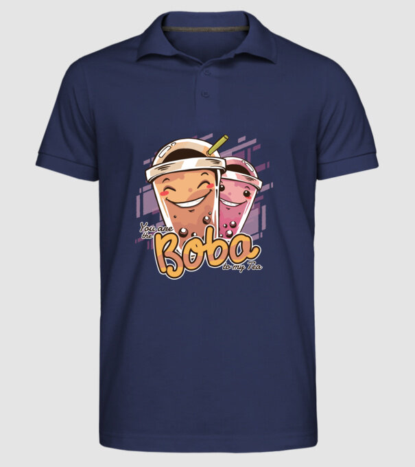Tu ești Boba pentru ceaiul meu model albastru închis pe tricou