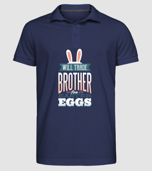 O schimb pe sora mea pe un ou de Paște model albastru închis pe tricou