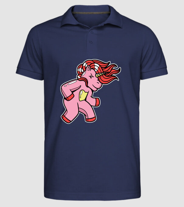 Unicorn model albastru închis pe tricou