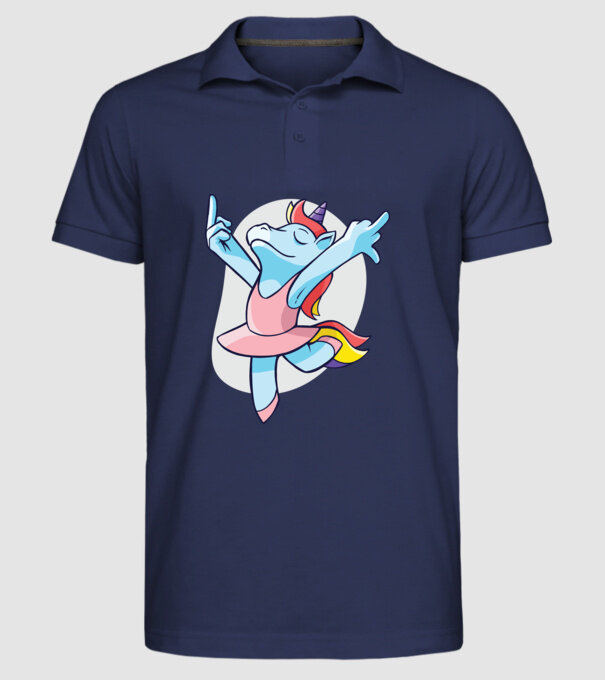 Unicorn Balet dans model albastru închis pe tricou