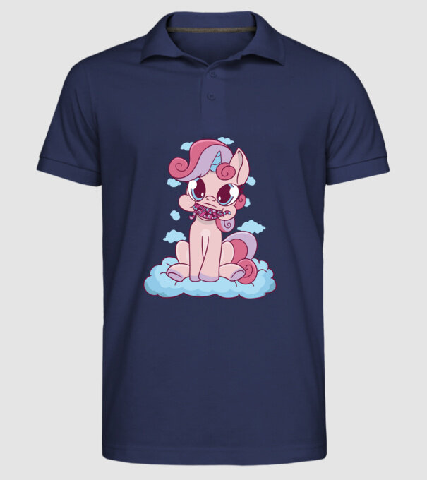 Unicorn cu bomboane model albastru închis pe tricou