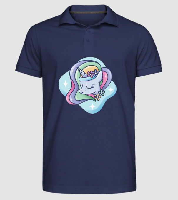 Cap de unicorn model albastru închis pe tricou