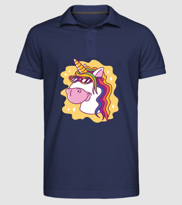 Cap de unicorn model albastru închis pe tricou