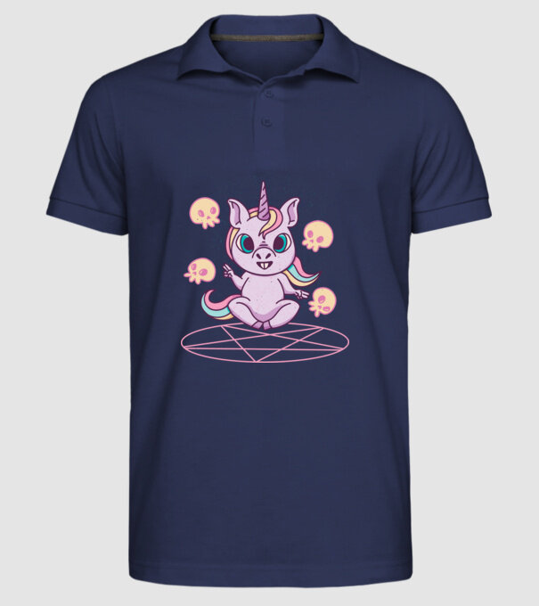Unicorn invocare model albastru închis pe tricou