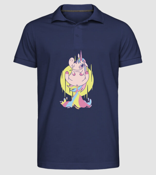 Bășină Unicorn model albastru închis pe tricou