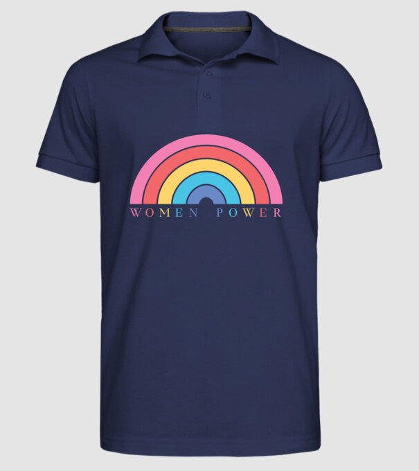 Women Power Curcubeu Ziua Femeii model albastru închis pe tricou