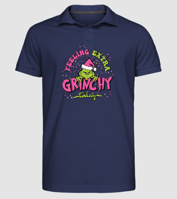 Feeling extra Grinchy today model albastru închis pe tricou
